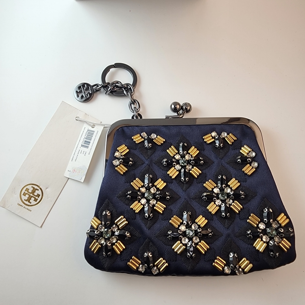 Tory Burch Jeweled Coin Pouch Key Fob - NWT